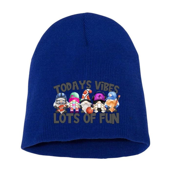 Field Day Quote Todays Vibes Lots Of Fun Gnomies Gift Short Acrylic Beanie