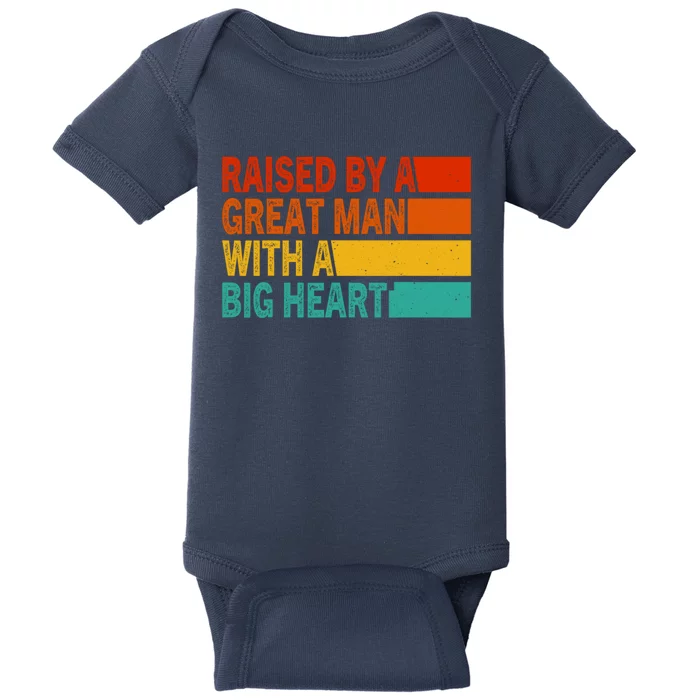 Father’s Day Quote Raised By A Great Man With A Big Heart Baby Bodysuit