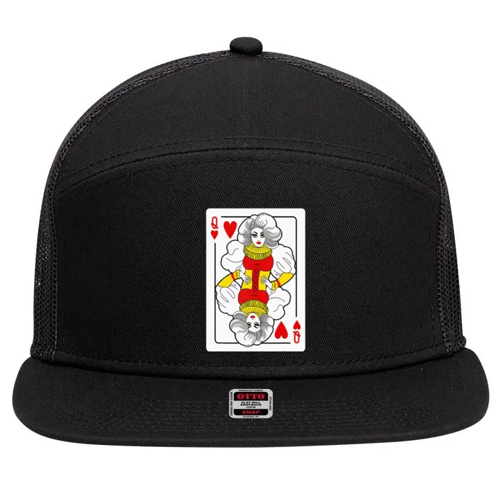 Fabulous Drag Queen of Hearts Drag Queen Fan Yass Slay Werk 7 Panel Mesh Trucker Snapback Hat