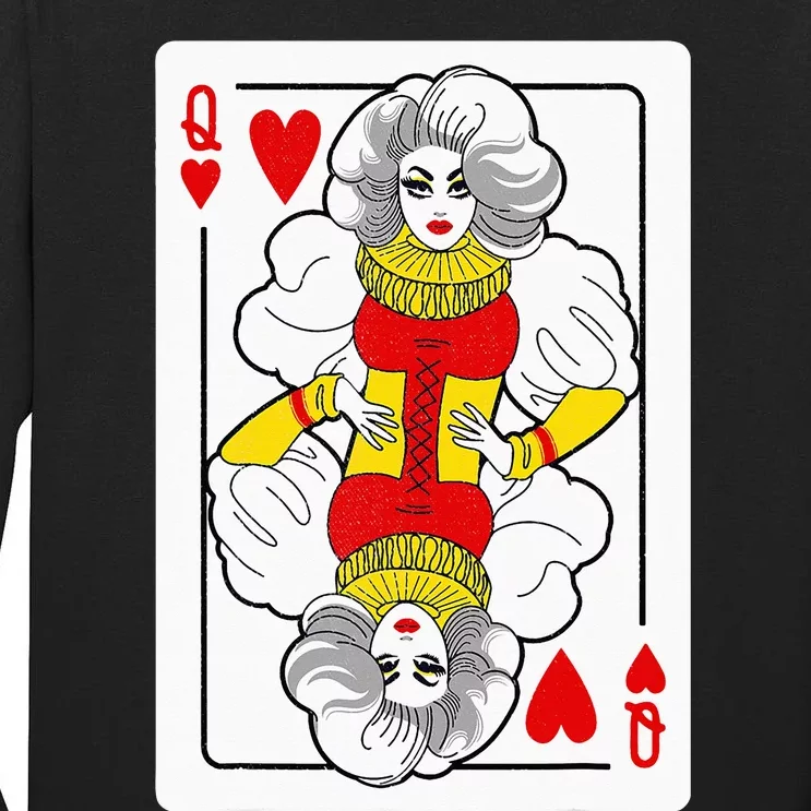 Fabulous Drag Queen of Hearts Drag Queen Fan Yass Slay Werk Tall Long Sleeve T-Shirt