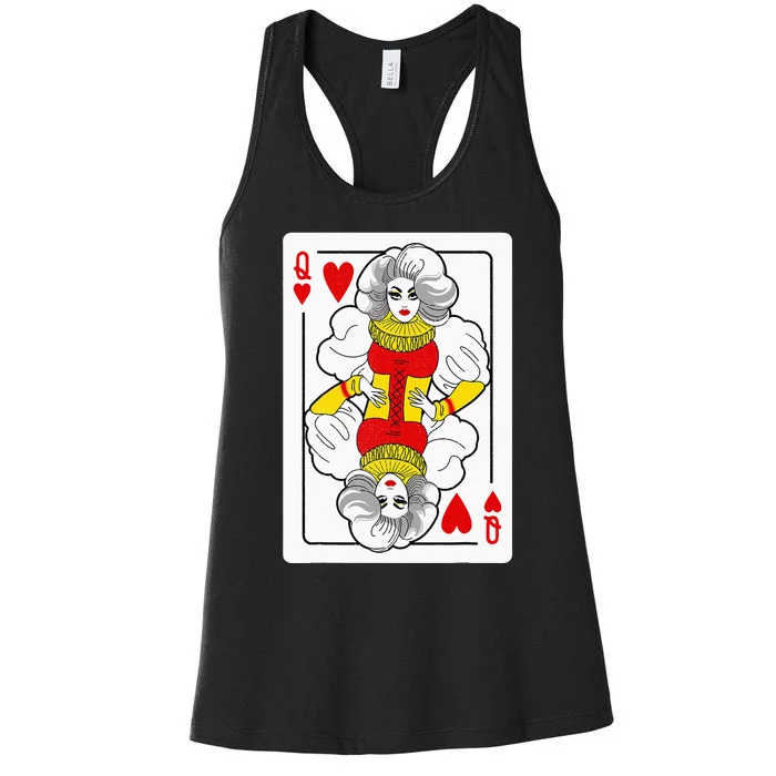 Fabulous Drag Queen of Hearts Drag Queen Fan Yass Slay Werk Women's Racerback Tank