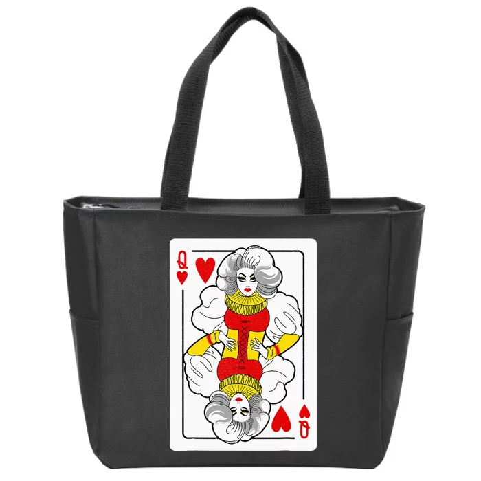 Fabulous Drag Queen of Hearts Drag Queen Fan Yass Slay Werk Zip Tote Bag