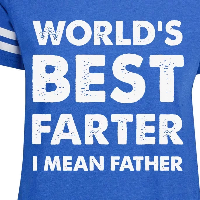 Father's Day Retro Dad World's Best Farter I Mean Father Enza Ladies Jersey Football T-Shirt