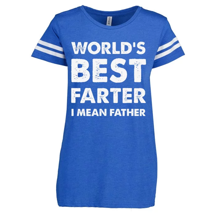 Father's Day Retro Dad World's Best Farter I Mean Father Enza Ladies Jersey Football T-Shirt