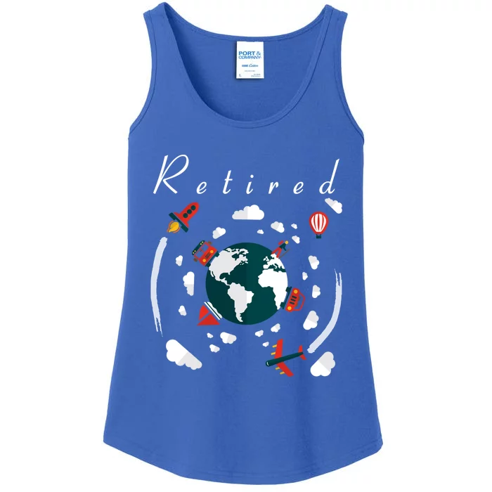 Fathers Day Retired Rocket Airplane Boat Cute Gift Ladies Essential Tank