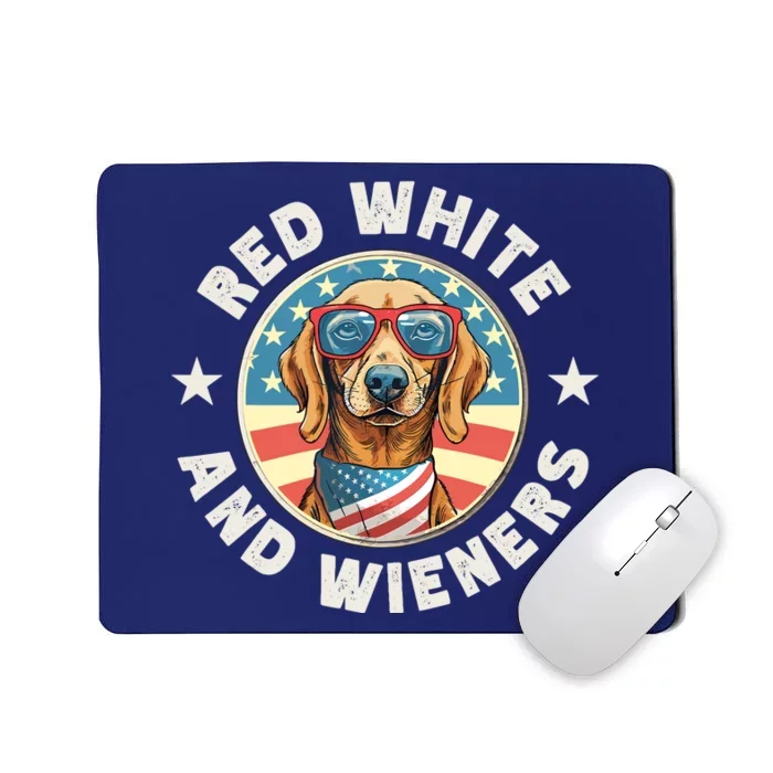 Funny Dachshund Red White And Wieners Weiner Dog 4th Of July Mousepad