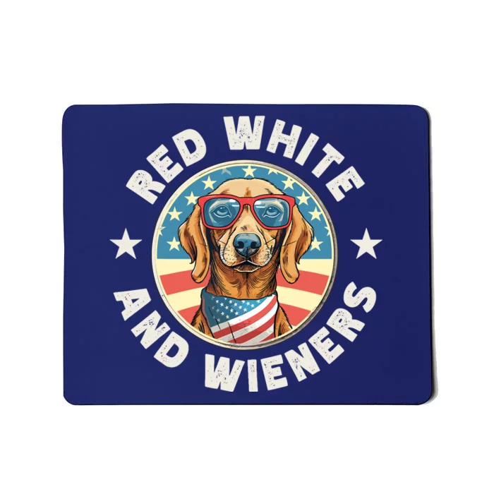 Funny Dachshund Red White And Wieners Weiner Dog 4th Of July Mousepad