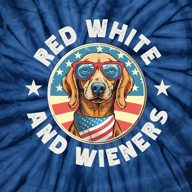 Funny Dachshund Red White And Wieners Weiner Dog 4th Of July Tie-Dye T-Shirt