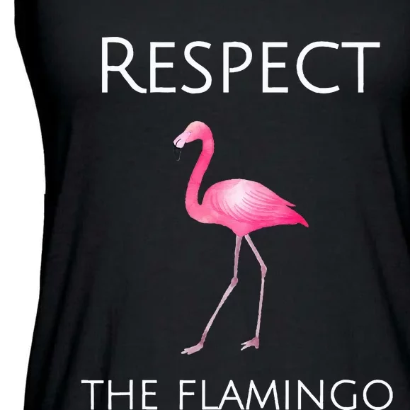 Flamingo Design Respect The Flamingos Ladies Essential Flowy Tank