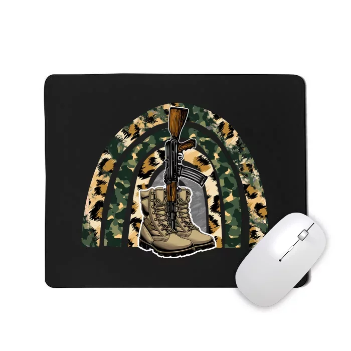 Father's Day Rainbow To My Bonus Dad Veteran Camo Gift For Dad Mousepad