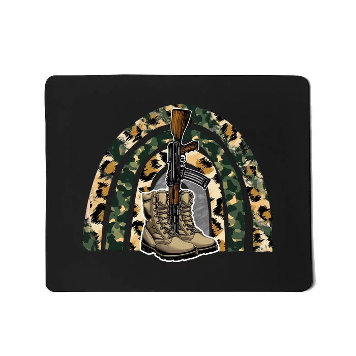 Father's Day Rainbow To My Bonus Dad Veteran Camo Gift For Dad Mousepad