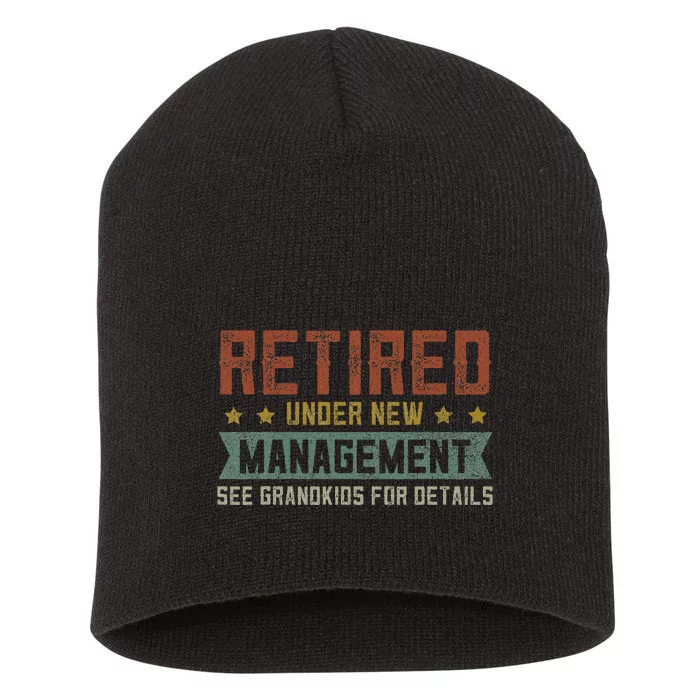 Fathers Day Retired Grandpa Funny Retirement Short Acrylic Beanie