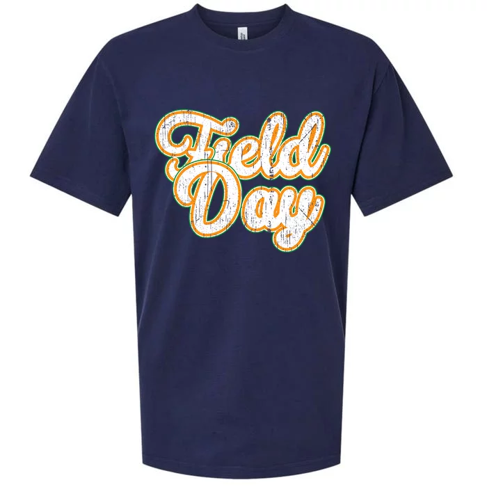 Field Day Retro Orange Field Day Games Adults Teachers Sueded Cloud Jersey T-Shirt