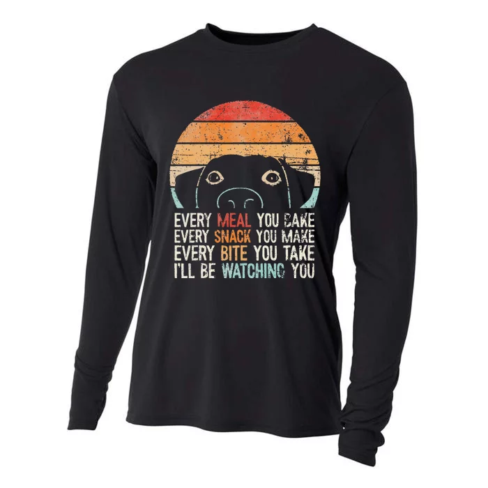 Funny Dog Retro Dog Ill Be Watching You Dog Dog Lover Cooling Performance Long Sleeve Crew