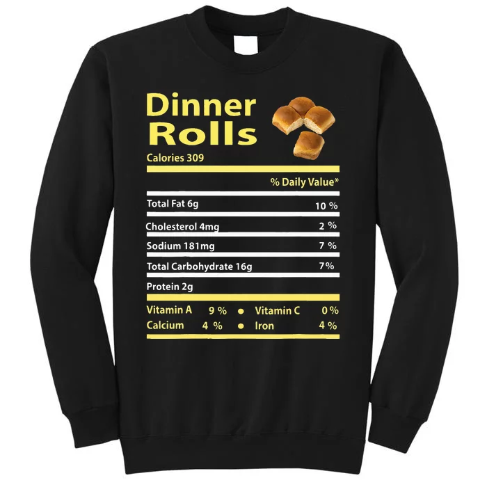 Funny Dinner Rolls Nutrition Fact Gift Thanksgiving Christma Sweatshirt