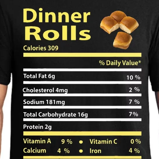 Funny Dinner Rolls Nutrition Fact Gift Thanksgiving Christma Pajama Set