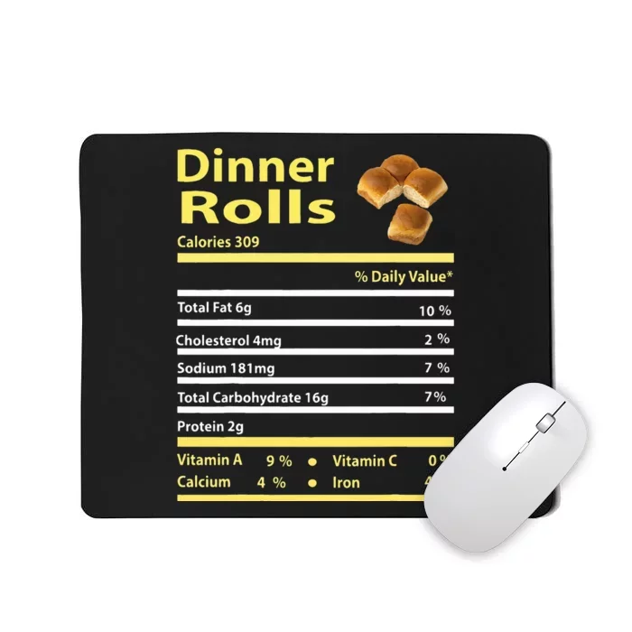 Funny Dinner Rolls Nutrition Fact Gift Thanksgiving Christma Mousepad