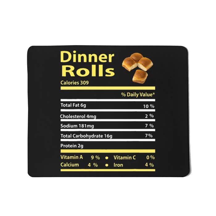 Funny Dinner Rolls Nutrition Fact Gift Thanksgiving Christma Mousepad