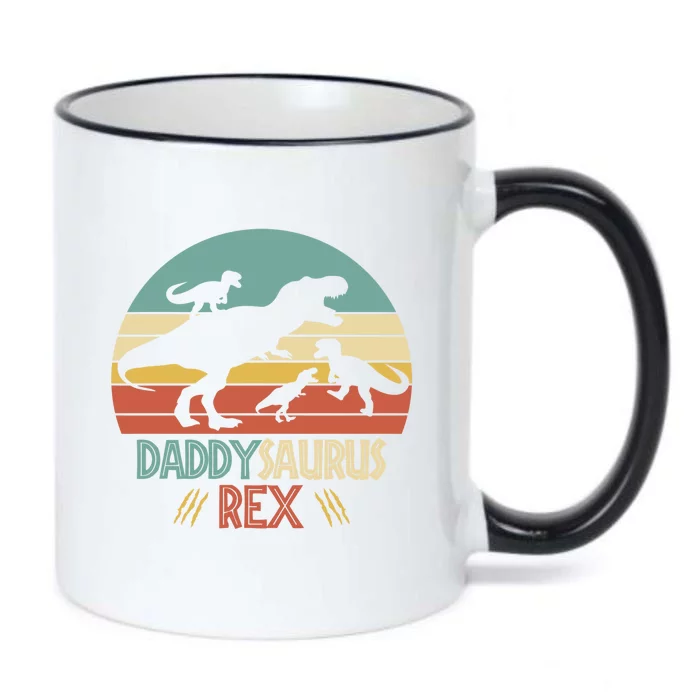 Funny Daddysaurus Rex Dinosaur Dad And Fun Tee Fathers Great Gift Black Color Changing Mug