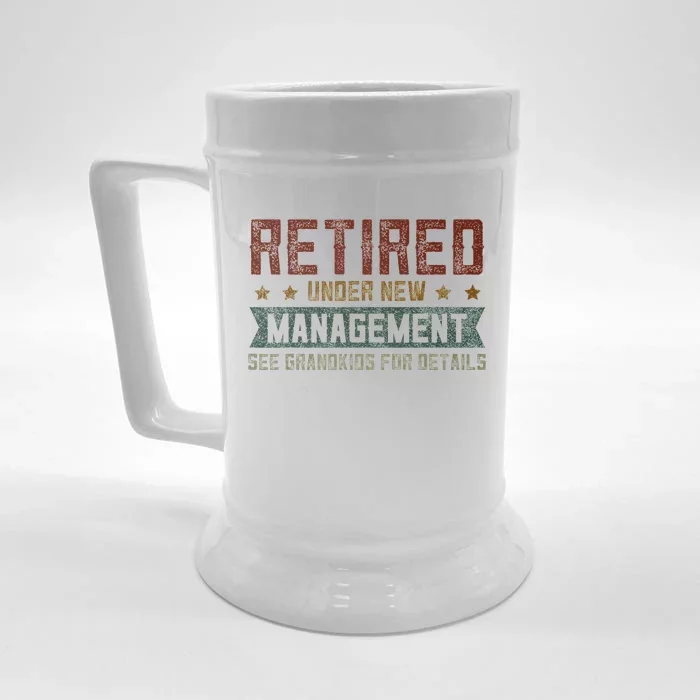 Fathers Day Retired Grandpa Funny Retirement Front & Back Beer Stein