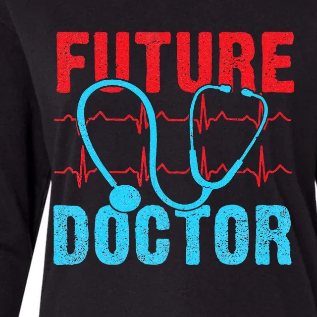 Future Doctor retro heartbeat nurse Womens Cotton Relaxed Long Sleeve T-Shirt