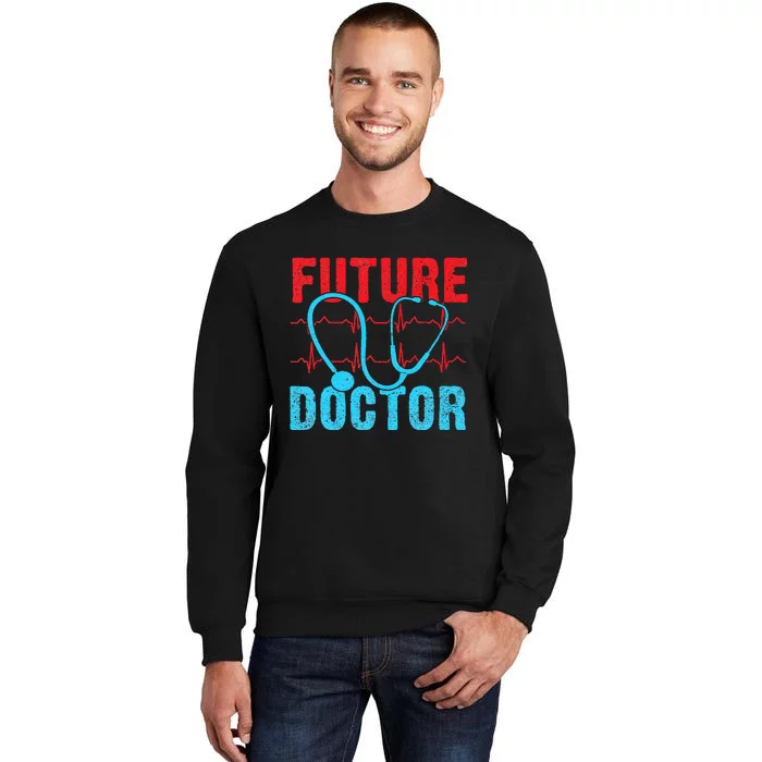 Future Doctor retro heartbeat nurse Tall Sweatshirt