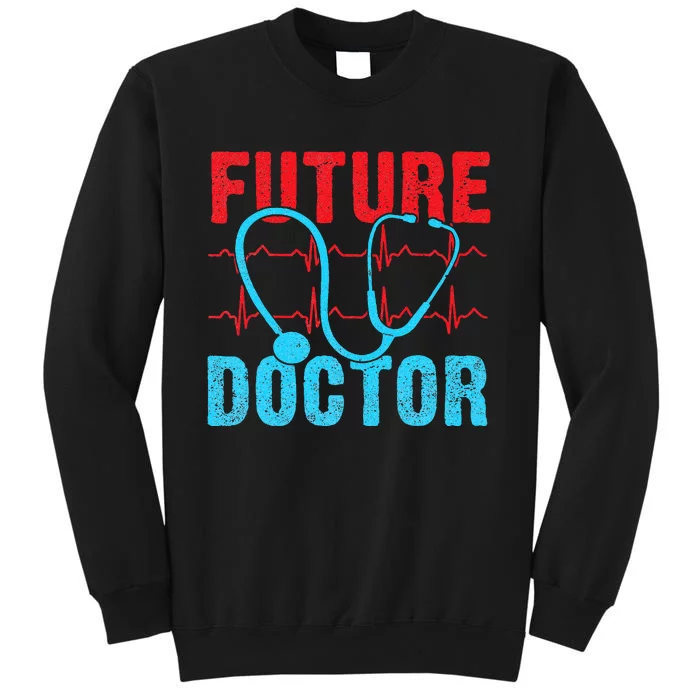 Future Doctor retro heartbeat nurse Tall Sweatshirt