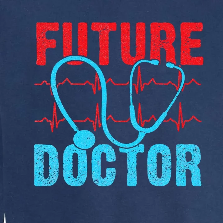 Future Doctor retro heartbeat nurse Garment-Dyed Sweatshirt