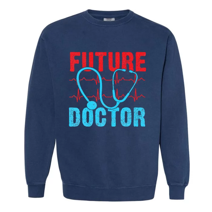 Future Doctor retro heartbeat nurse Garment-Dyed Sweatshirt