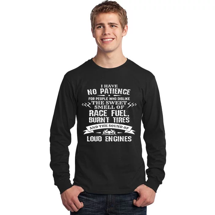 Funny Drag Racing Cute Gift For Mechanics And Car Enthusiasts Tall Long Sleeve T-Shirt