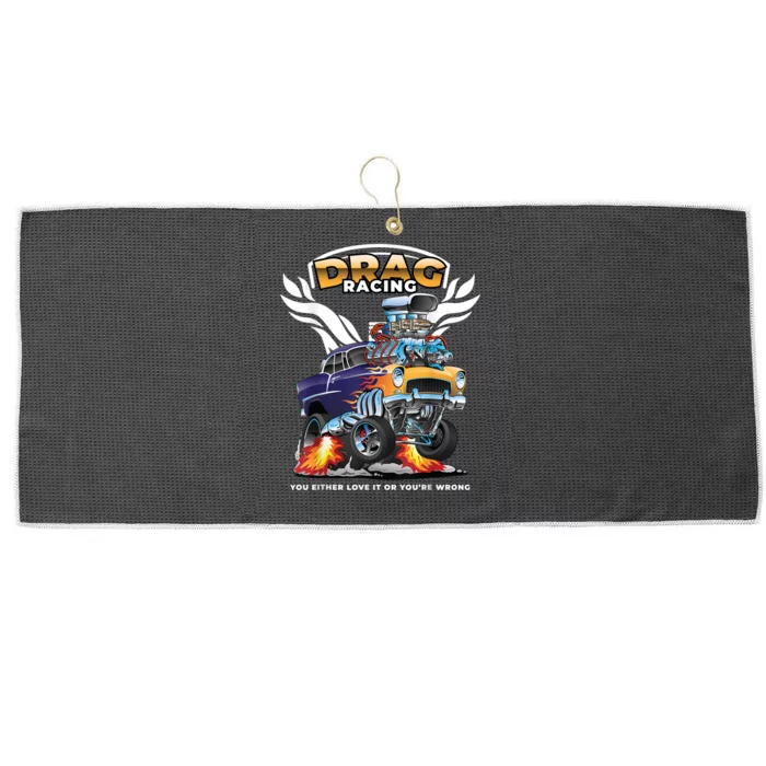 Funny Drag Racing Large Microfiber Waffle Golf Towel