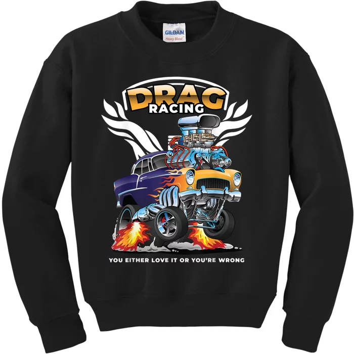 Funny Drag Racing Kids Sweatshirt