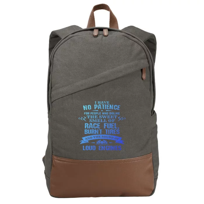 Funny Drag Racing Gift For Mechanics And Car Enthusiasts Cotton Canvas Backpack