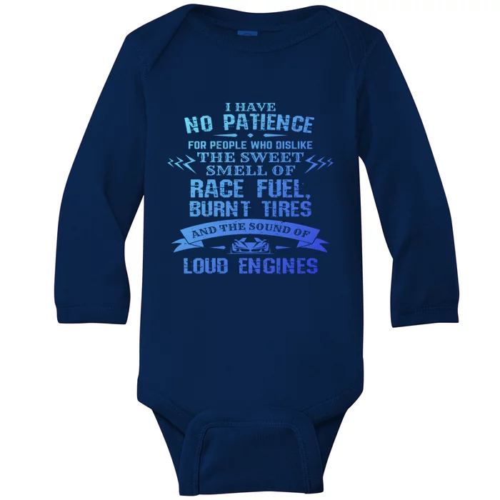 Funny Drag Racing Gift For Mechanics And Car Enthusiasts Baby Long Sleeve Bodysuit