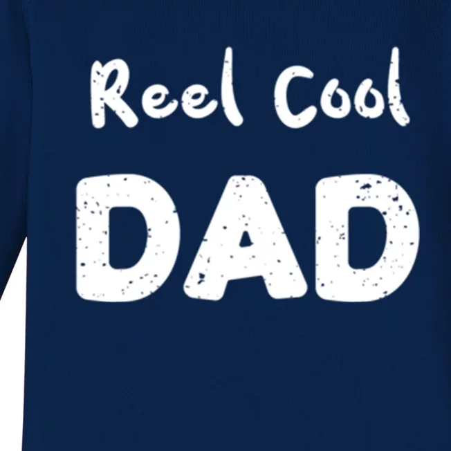 Fathers Day: Reel Cool Dad Fishing Dad Sayings Cute Gift Baby Long Sleeve Bodysuit