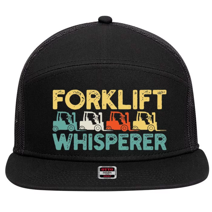 Forklift Driver Retro 7 Panel Mesh Trucker Snapback Hat