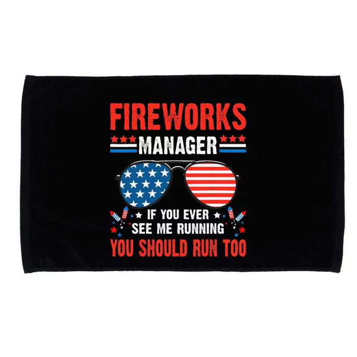 Fireworks Director Run Funny Fourth Of July 4th Microfiber Hand Towel