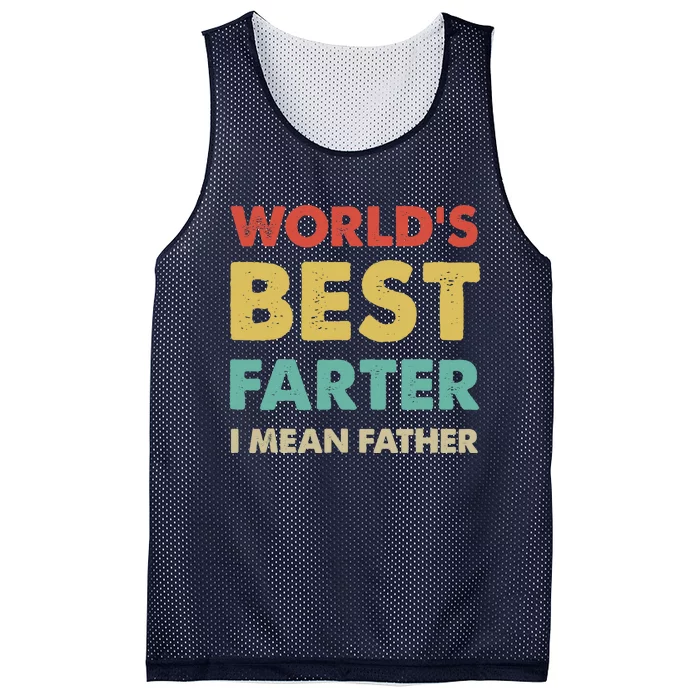 Father's Day Retro Dad World's Best Farter I Mean Father Mesh Reversible Basketball Jersey Tank