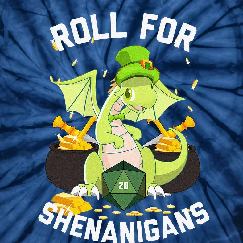 Funny Dragon Roll For Shenanigans D20 RPG St Patricks Day Tie-Dye T-Shirt