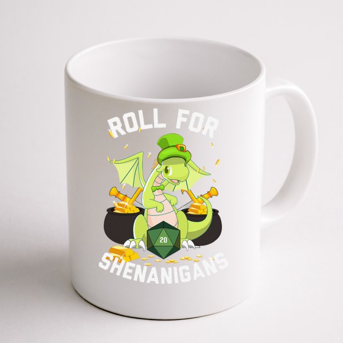 Funny Dragon Roll For Shenanigans D20 RPG St Patricks Day Front & Back Coffee Mug