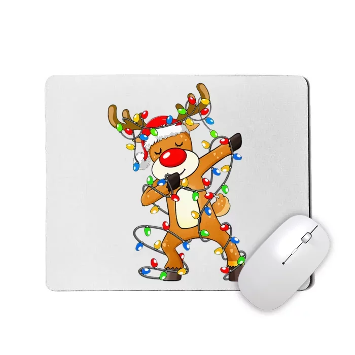 Festive Dabbing Reindeer Santa for Christmas Celebration Mousepad