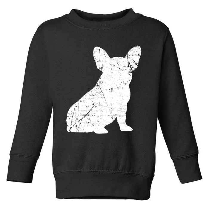 Fine Distressed Retro Vintage French Bulldog Pet Dog Mom Gift Toddler Sweatshirt