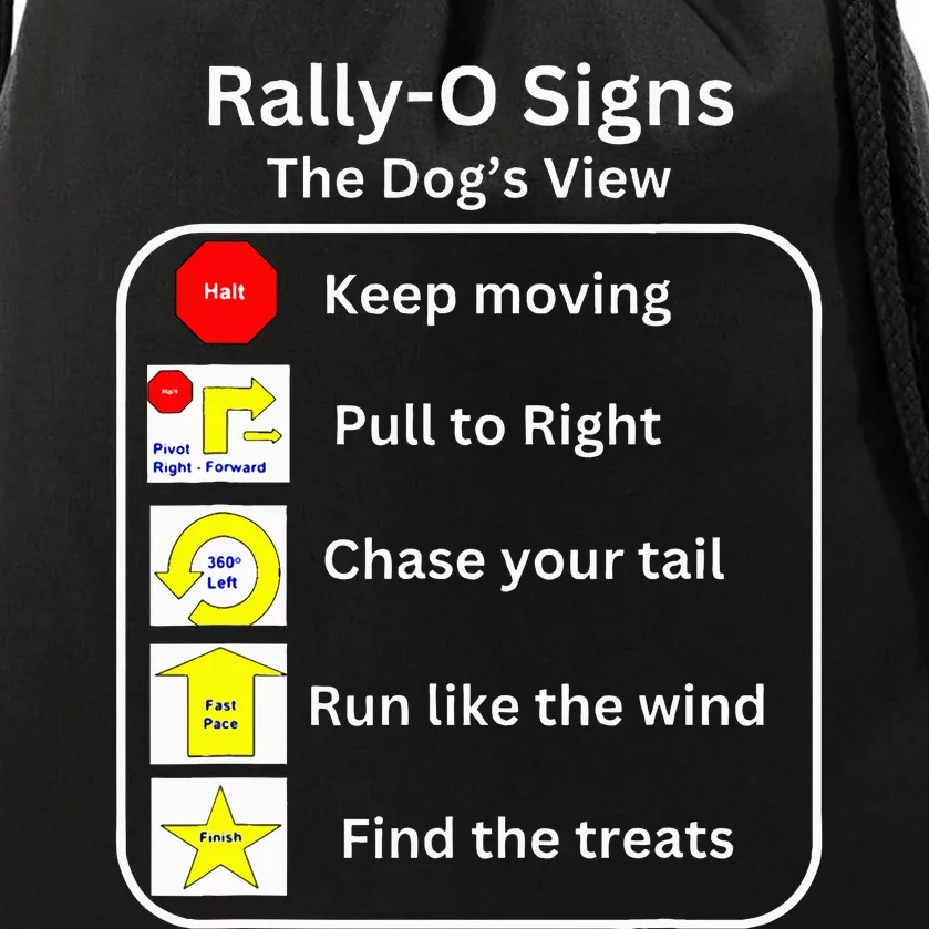 Funny Dog Rally Obedience Drawstring Bag