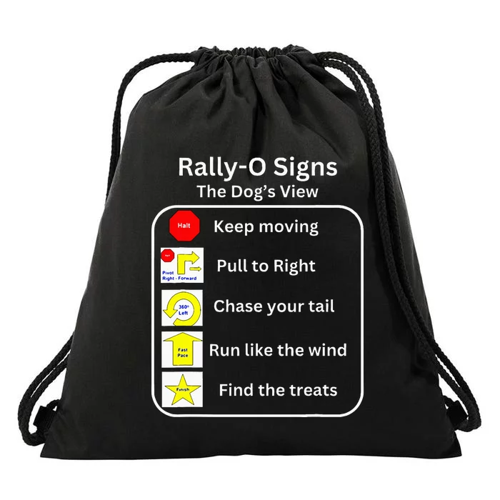 Funny Dog Rally Obedience Drawstring Bag