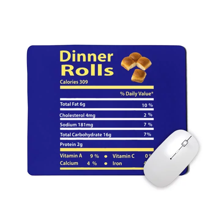 Funny Dinner Rolls Nutrition Fact Gift Thanksgiving Christma Mousepad