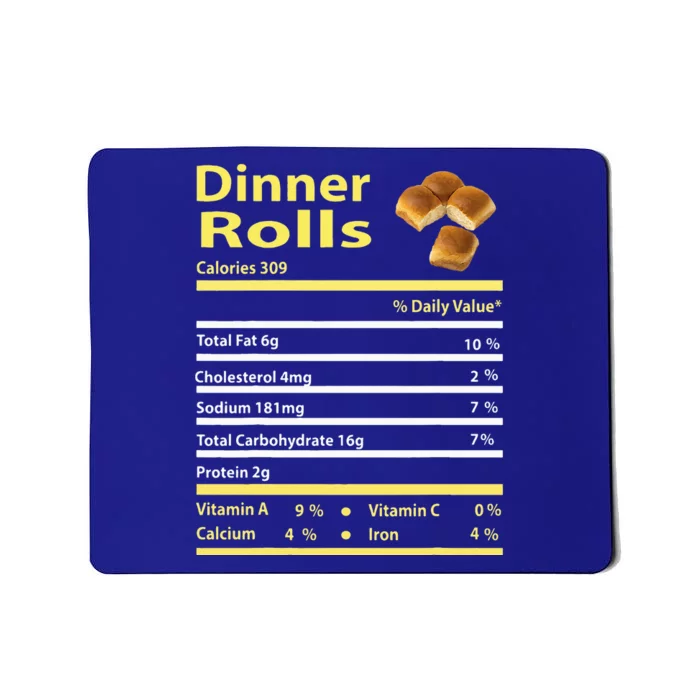 Funny Dinner Rolls Nutrition Fact Gift Thanksgiving Christma Mousepad