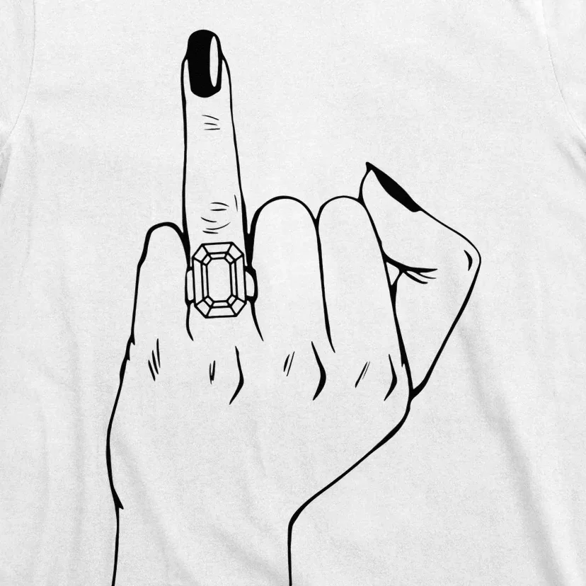 Finger Diamond Ring Wedding Honeymoon Bachelorette Bride T-Shirt