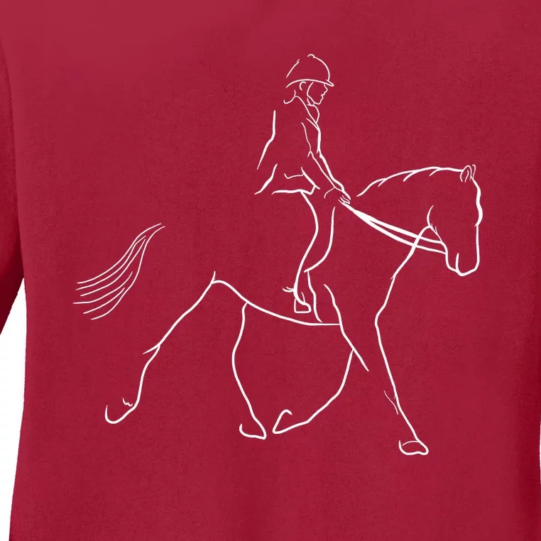 Funny Dressage Riding Horse Show Horseback Equestrian Ladies Long Sleeve Shirt