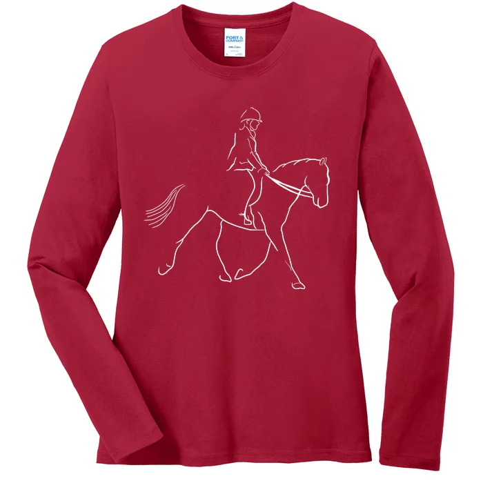 Funny Dressage Riding Horse Show Horseback Equestrian Ladies Long Sleeve Shirt