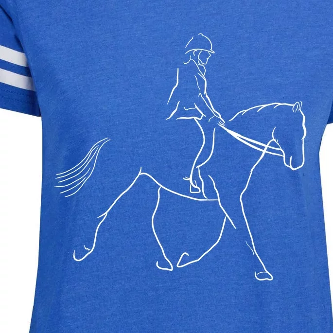 Funny Dressage Riding Horse Show Horseback Equestrian Enza Ladies Jersey Football T-Shirt